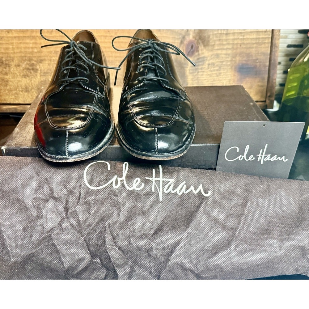 Vintage Cole Haan Black Leather Split Toe Oxford Dress Shoes 10-1/2D Made in USA
